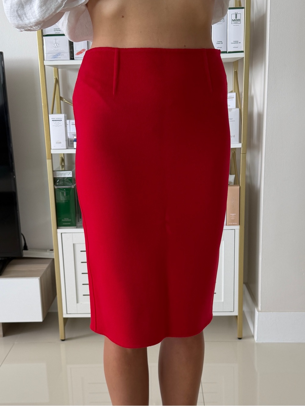 Vintage Ralph Lauren purple label Red Pencil Skirt Made in USA Size 4